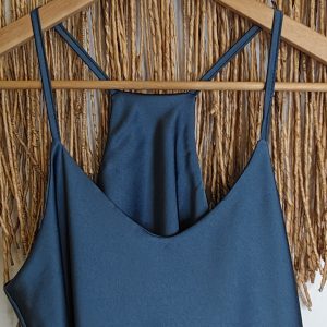 Top Tirantes satén Azul
