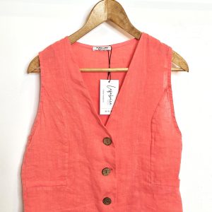 Chaleco Lino Coral